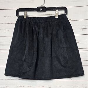 Matilda Jane Black Faux Suede A-Line Mini Skirt